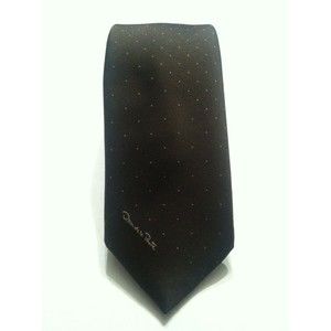 OSCAR DE LA RENTA VINTAGE MENS BROWN 100% SILK CLASSIC NECK TIE WIDTH: 3"